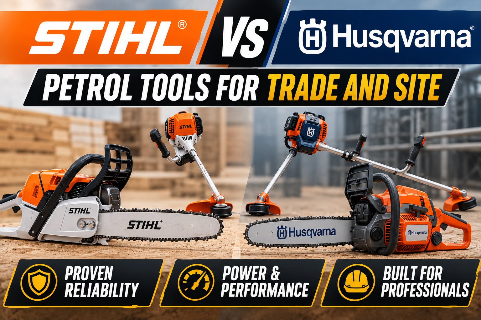 Stihl vs Husqvarna - Petrol Tools for Trade and Site Compared